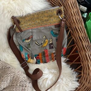 Colorful Fossil Bird Print Crossbody